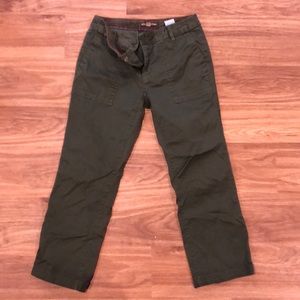 Olive Green Girlfriend Crop Pants